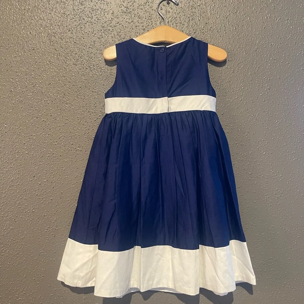 Dressed up by Gymboree Navy and White Kids Dress with Bow